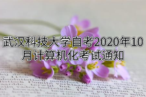 武汉科技大学自考2020年10月计算机化考试通知